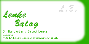 lenke balog business card